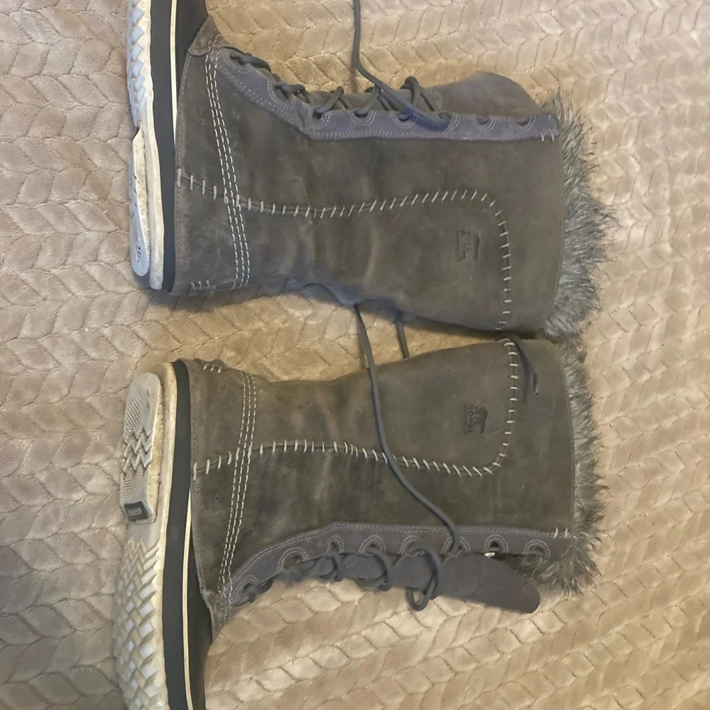 Sorel Women’s 8 Cate the Great Faux Fur Leather Lace Up Winter Boots - Picture 2 of 7